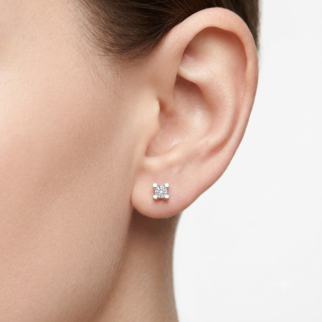 0.20 Carat Natural Diamond Solitaire Earrings  LONDIA