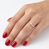 0.20 Ct. Natural Diamond Marquise Cut Design Ring, 14K Gold