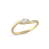 0.20 Ct. Natural Diamond Marquise Cut Design Ring, 14K Gold