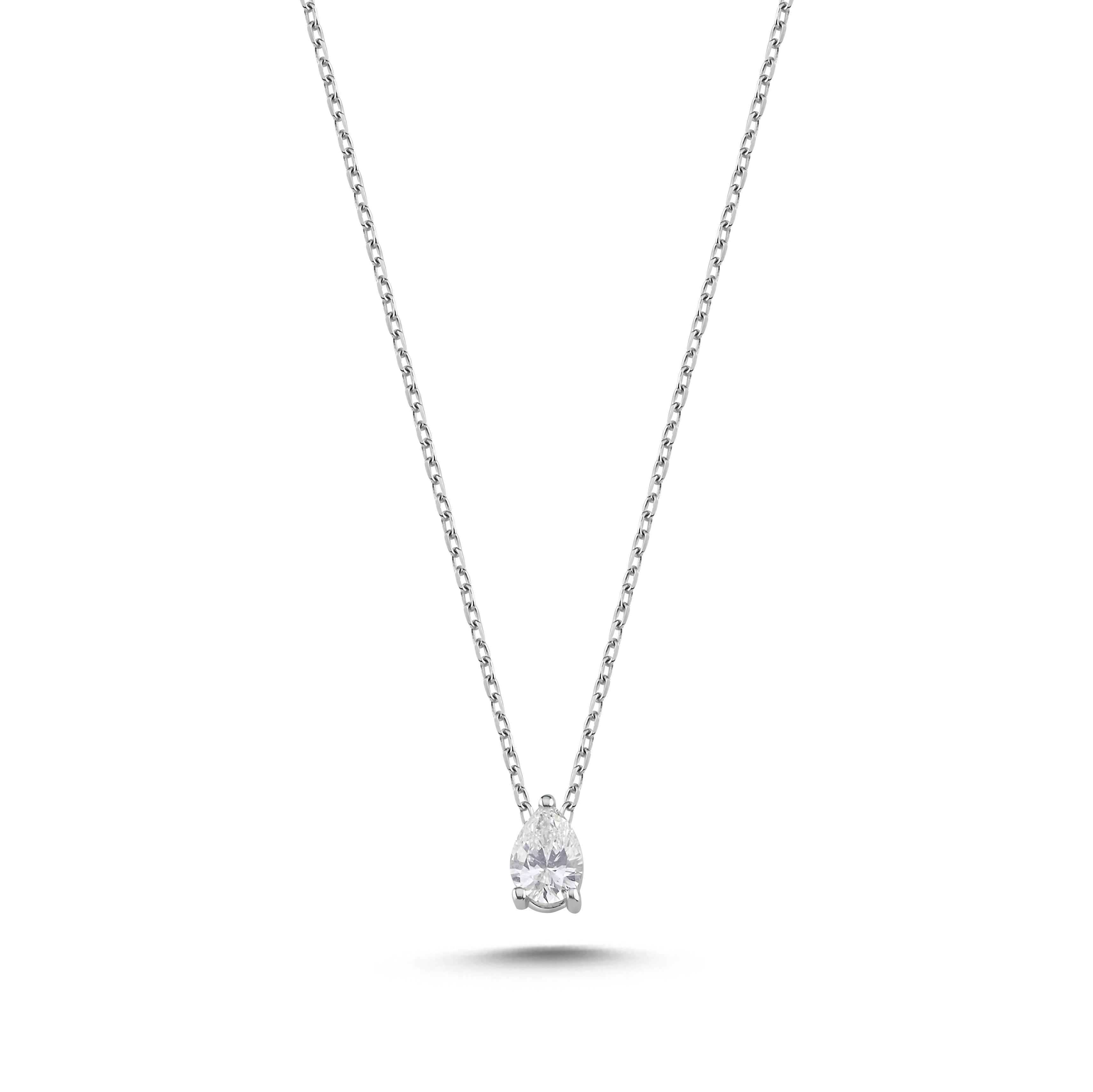 Natural Diamond Pear Pendant Necklace