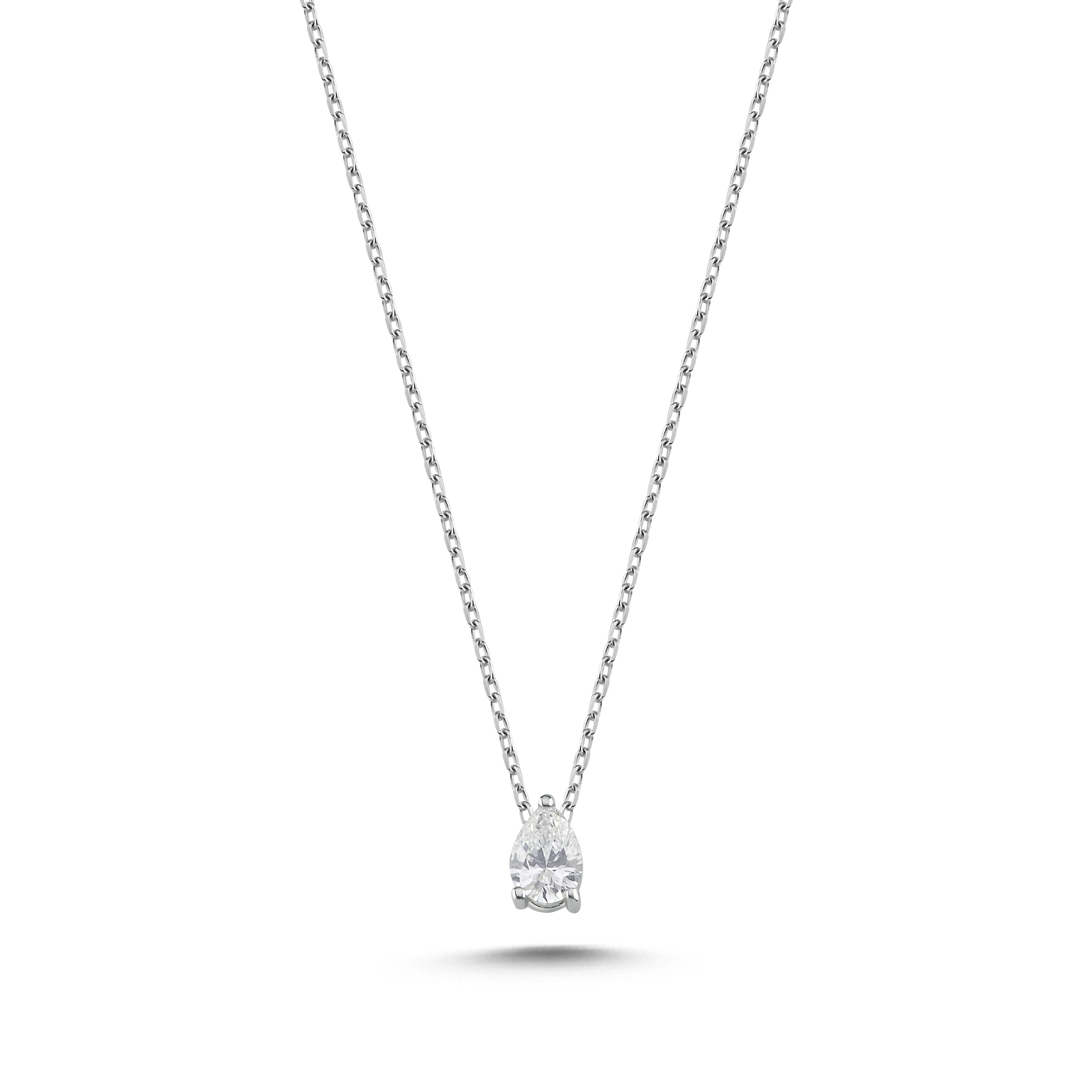 Natural Diamond Pear Pendant Necklace