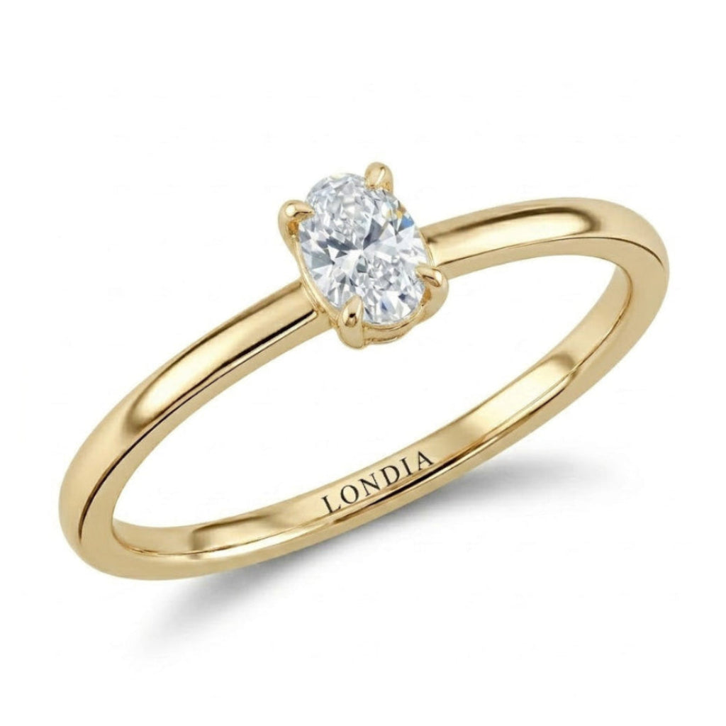 0.20 Ct. Natural Oval Diamond Solitaire Ring