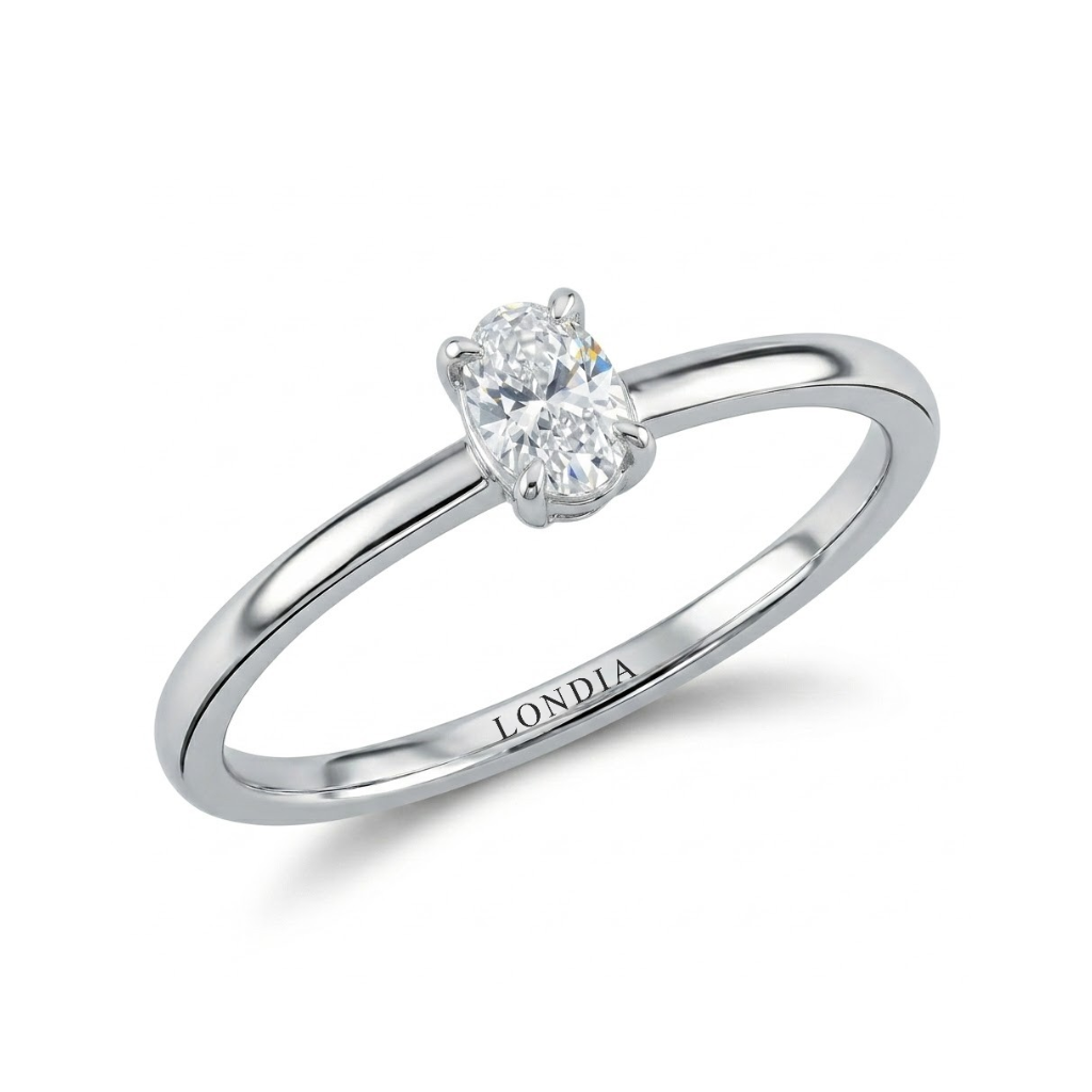 0.20 Ct. Natural Oval Diamond Solitaire Ring