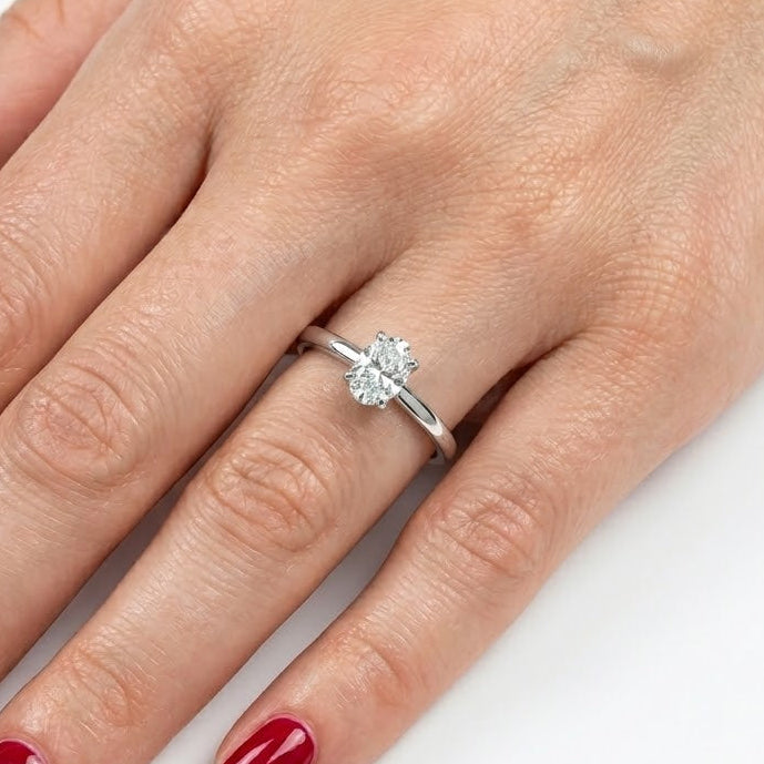 0.20 Ct. Natural Oval Diamond Solitaire Ring