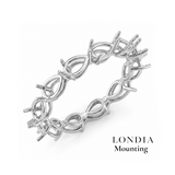 Pear Graduated Full Eternity Mounting Rings 