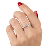 0.20 Ct Natural Diamond Side Stone Design Ring, 14K Gold