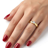 0.20 Ct Natural Diamond Solitaire Bold Design Ring, 14K Gold