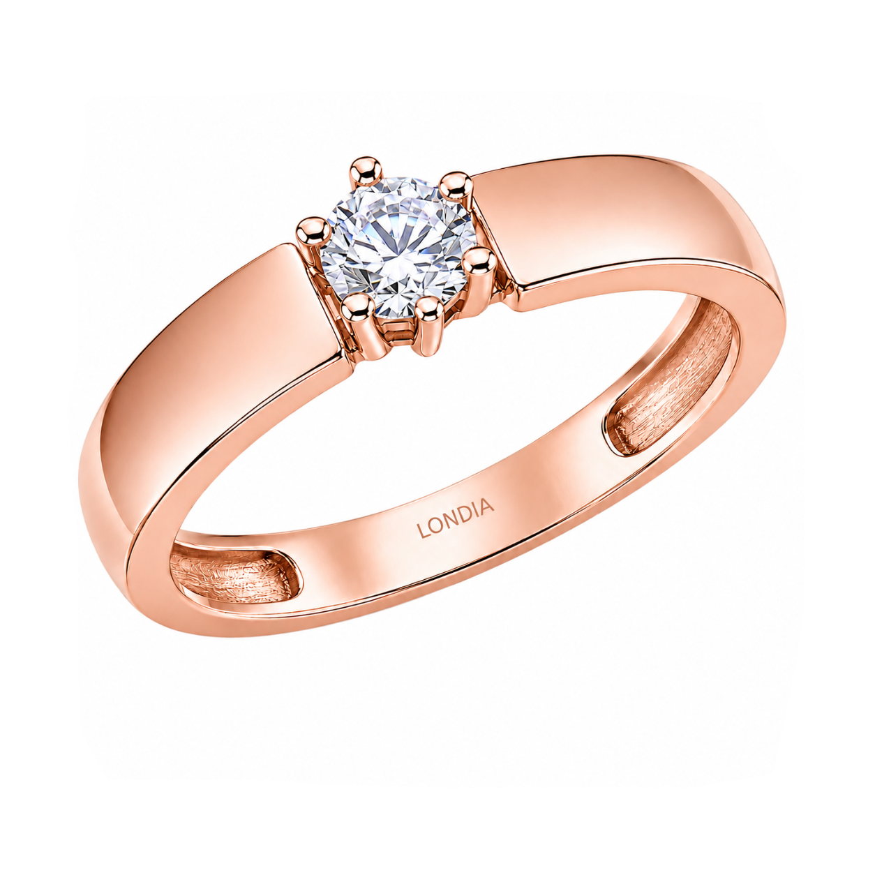 Natural Diamond Solitaire Bold Design Ring