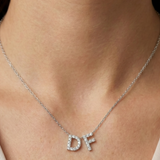 0.20 Carat Diamond Letter Design Necklace in 14K Solid Gold