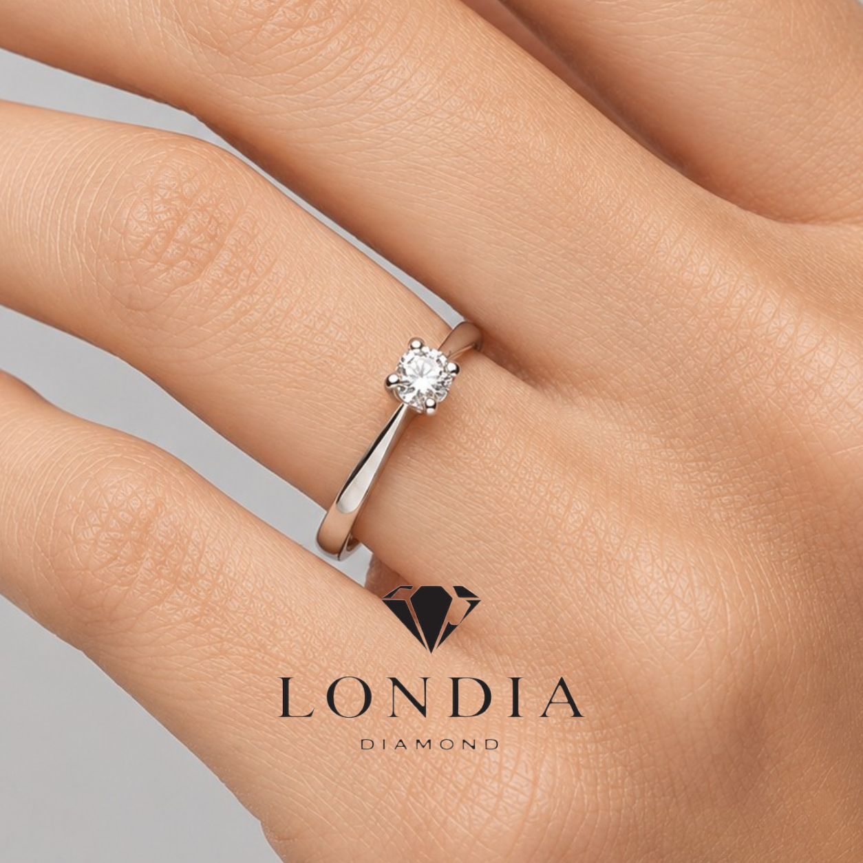 0.20 Carat F Color Natural Diamond Classic Solitaire Ring