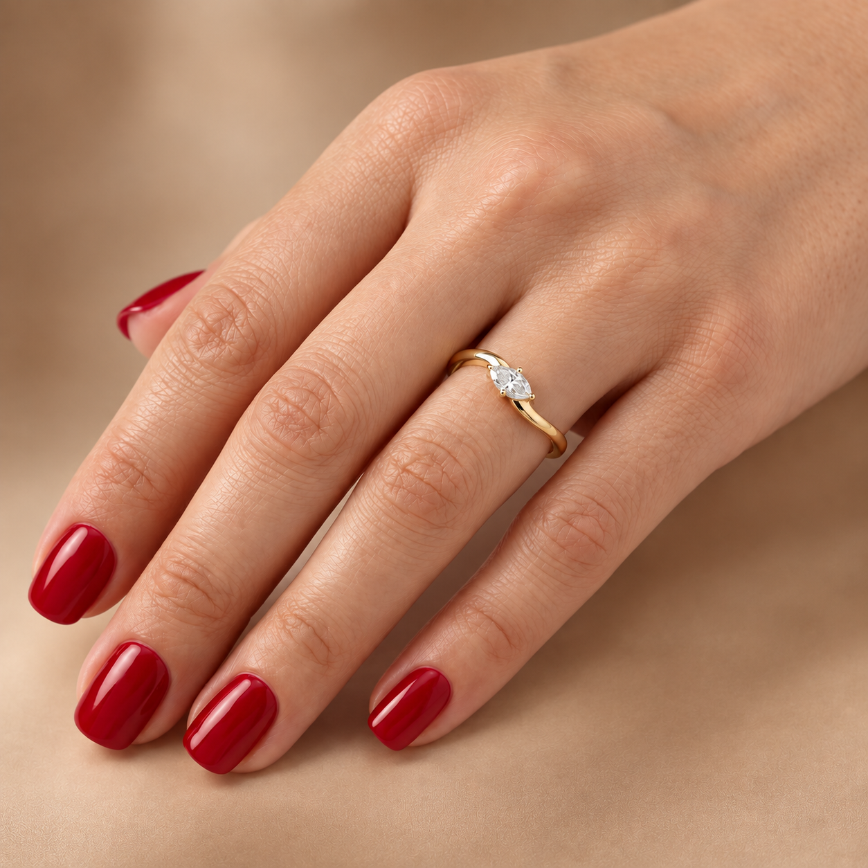0.20 Carat Natural Diamond Marquise Cut Design Ring