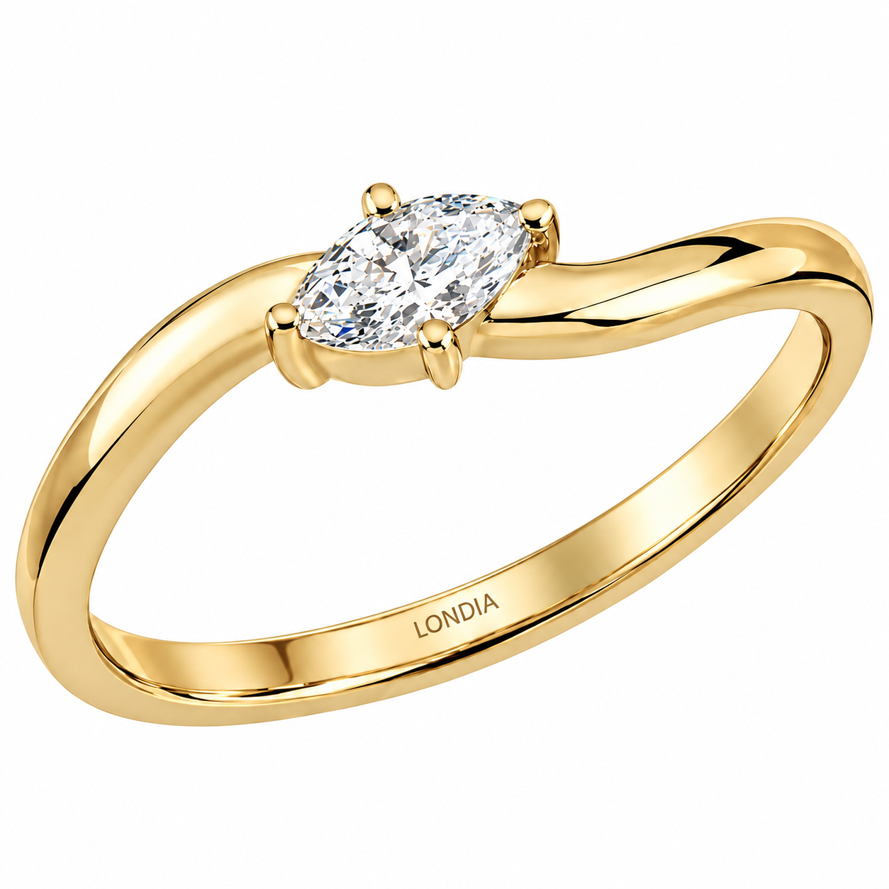 0.20 Carat Natural Diamond Marquise Cut Design Ring