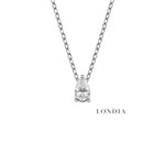 0.20 Carat Natural Diamond Pear Solitaire Necklace