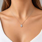 0.20 Carat Natural Diamond Pear Solitaire Necklace