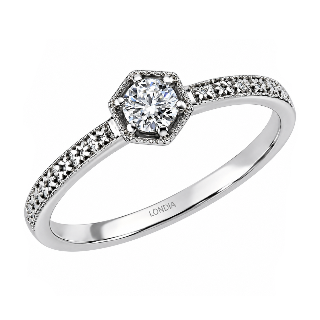 0.20 Carat Natural Diamond Vintage Design Solitaire Ring