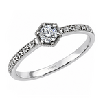 0.20 Carat Natural Diamond Vintage Design Solitaire Ring