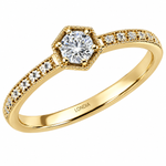 0.20 Carat Natural Diamond Vintage Design Solitaire Ring
