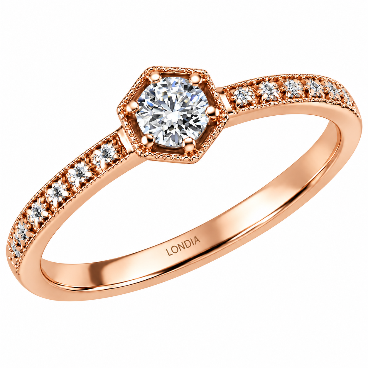 0.20 Carat Natural Diamond Vintage Design Solitaire Ring