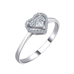 0.20 Ct. Natural Diamond Heart Design Statement Ring 14K Gold