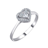 0.20 Ct. Natural Diamond Heart Design Statement Ring 14K Gold
