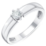 0.20 Ct. Natural Diamond Solitaire Bold Design Ring In 14K Gold