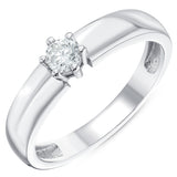 0.20 Ct. Natural Diamond Solitaire Bold Design Ring In 14K Gold