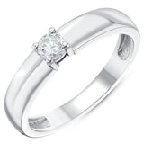 0.20 Ct. Natural Diamond Solitaire Bold Design Ring In 14K Gold