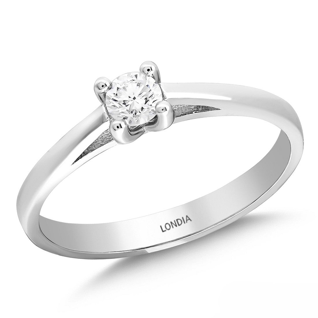 0.20 Ct. Natural Diamond Solitaire ''Classic'' Ring in 14K Gold
