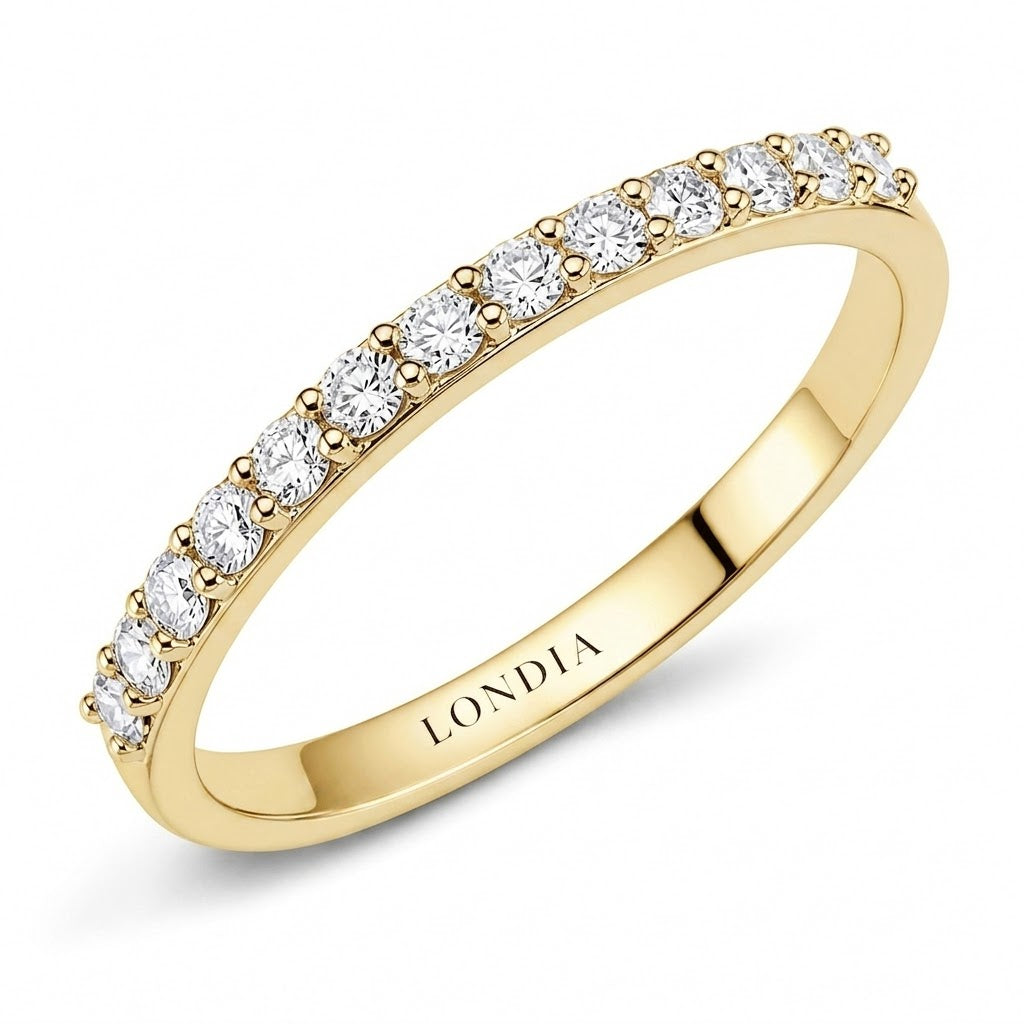 0.25 Carat Diamond Half Eternity Ring in 18K Gold
