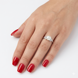 0.25 Carat Diamond & Natural Pearl Ring