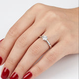 0.25 Carat F Color Natural Diamond Solitaire Ring