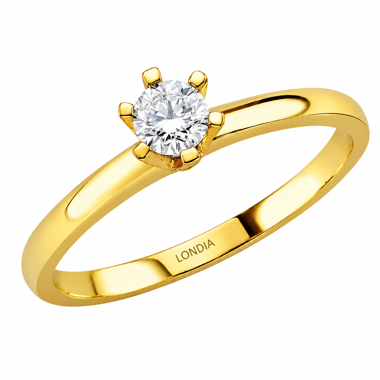 0.25 Carat F Color Natural Diamond Solitaire Ring
