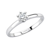 0.25 Carat F Color Natural Diamond Solitaire Ring