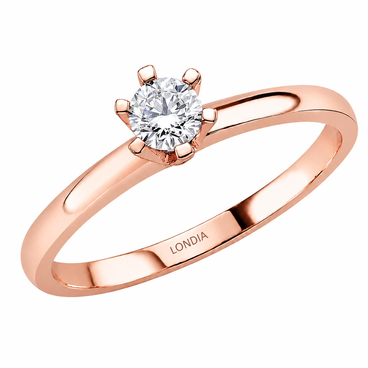 0.25 Carat F Color Natural Diamond Solitaire Ring
