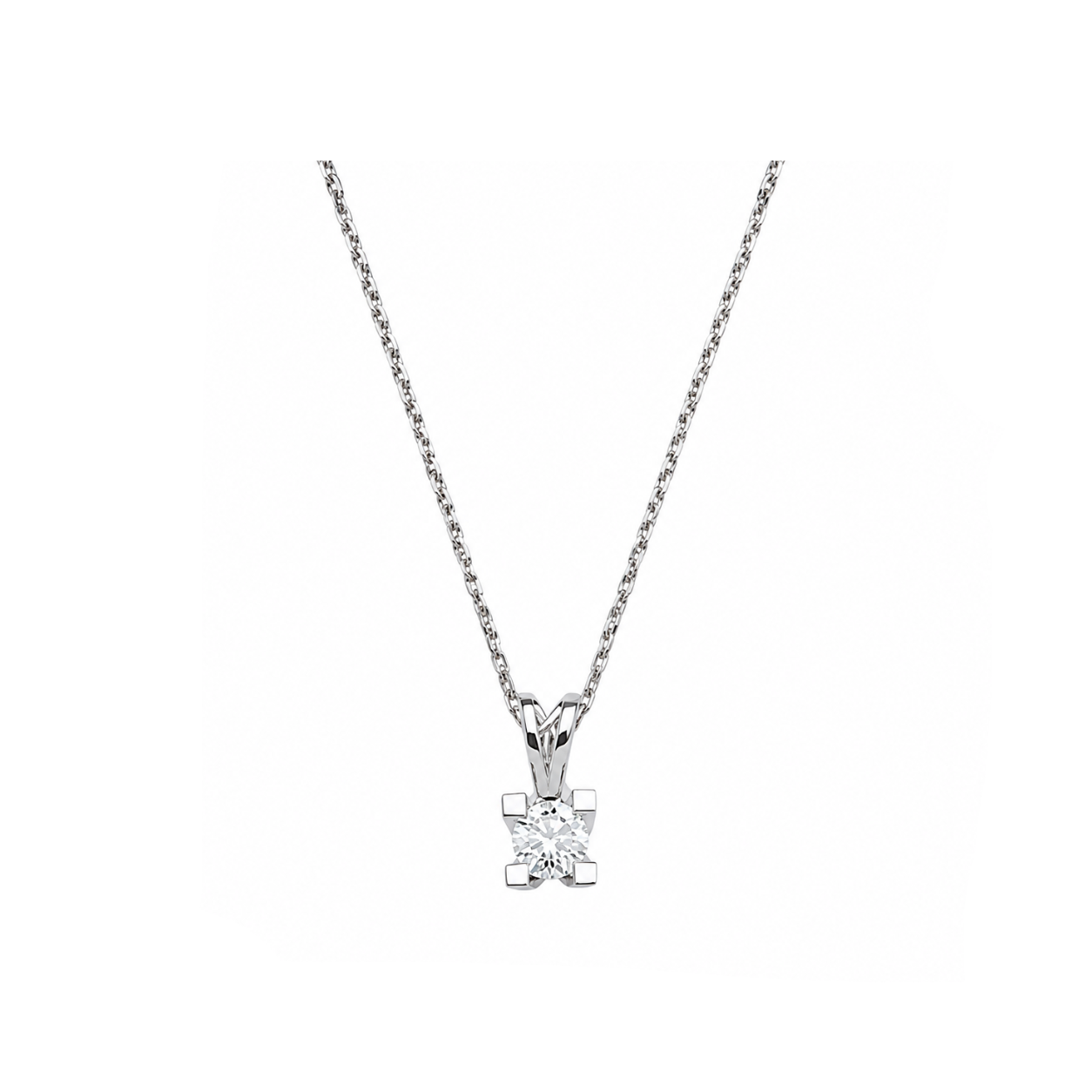 0.25 Carat Natural Diamond Solitaire Necklace
