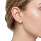 0.25 Carat Natural Diamond and Pearl Earrings