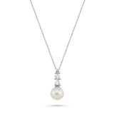 0.25 Carat Natural Diamond and Pearl Necklace