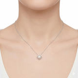 0.25 Carat Natural Diamond and Pearl Necklace