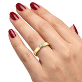 0.25 Ct. Natural Diamond Solitaire Bold Design Ring, 14K Gold