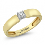0.25 Ct. Natural Diamond Solitaire Bold Design Ring, 14K Gold