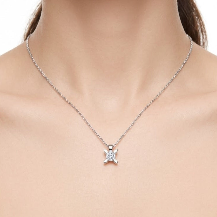 0.25 Carat Londia Diamond Butterfly Design Solitaire Necklace