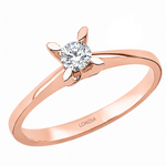 0.25 Carat F Color Natural Diamond Butterfly Design Solitaire Ring