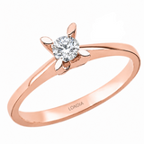 0.25 Carat F Color Natural Diamond Butterfly Design Solitaire Ring