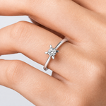 0.25 Carat F Color Natural Diamond Butterfly Design Solitaire Ring