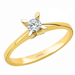 0.25 Carat F Color Natural Diamond Butterfly Design Solitaire Ring