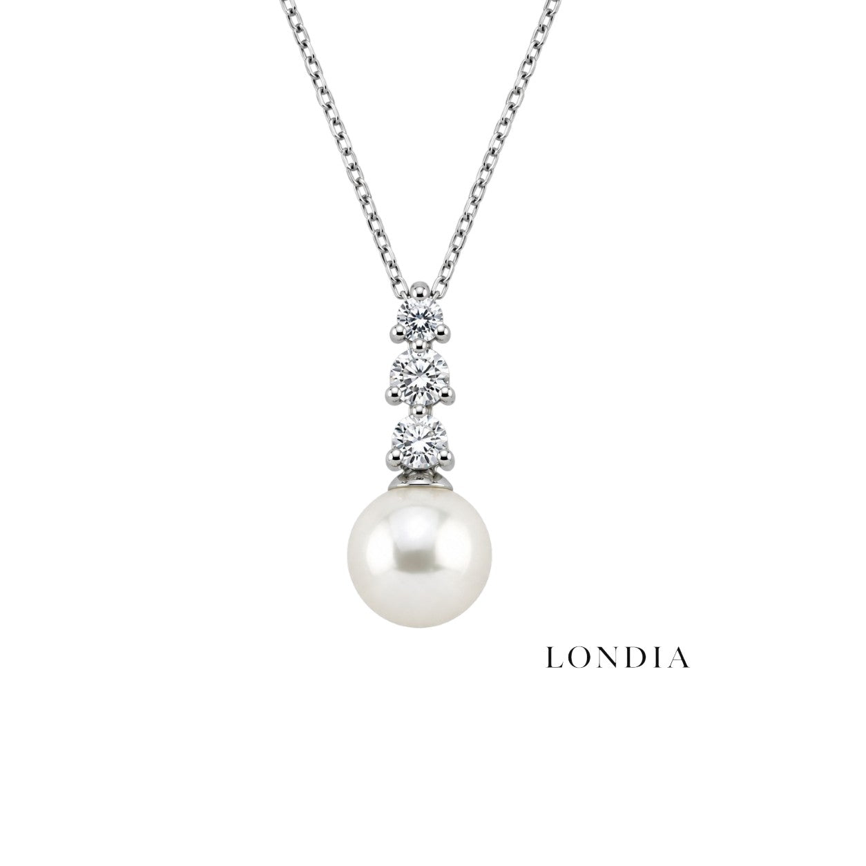 0.25 Carat Natural Diamond Design Pearl Necklace