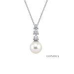 0.25 Carat Natural Diamond Design Pearl Necklace