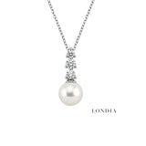 0.25 Carat Natural Diamond Design Pearl Necklace