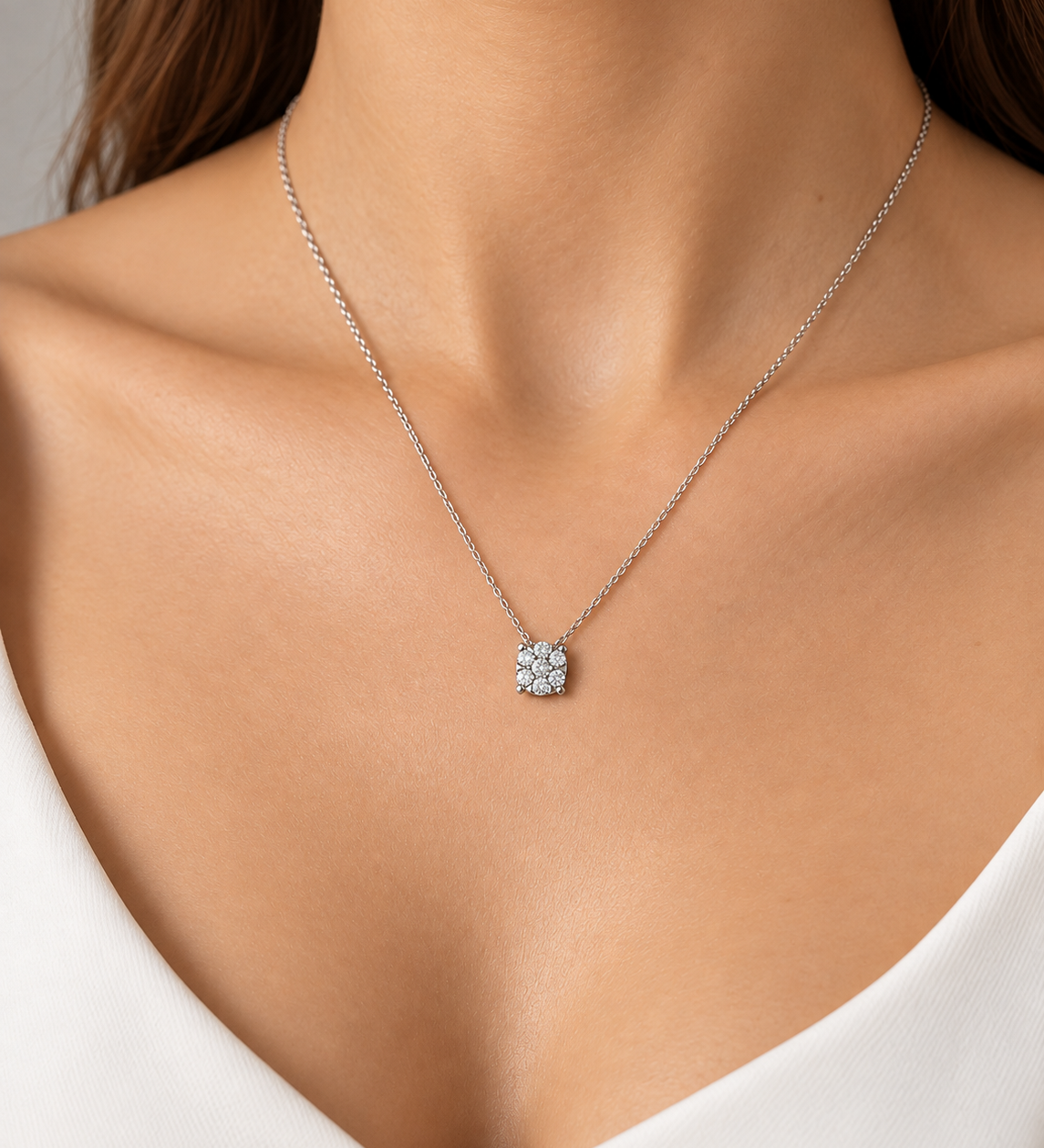 0.25 Carat Natural Diamond Magic Design Necklace