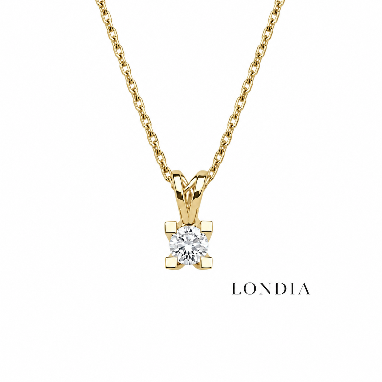 0.25 Carat Natural Diamond Valentine Solitaire Necklace